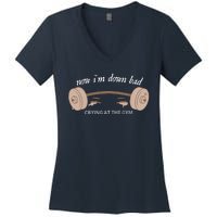 Now I Am Down Bad Crying At The Gym Women's V-Neck T-Shirt