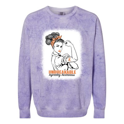 National Infertility Awareness Week Unbreakable Gift Colorblast Crewneck Sweatshirt