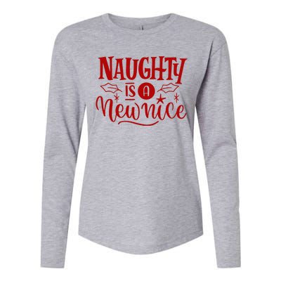 Naughty Is A New Nice Funny Holiday Gift Womens Cotton Relaxed Long Sleeve T-Shirt