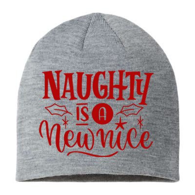 Naughty Is A New Nice Funny Holiday Gift Sustainable Beanie