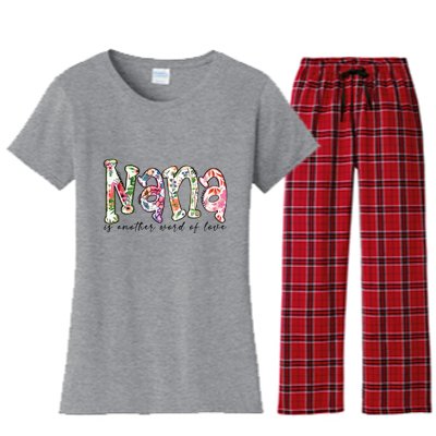 Nana Is Another Word Of Love Plus Size Shirts For Girl Mom Son Daughter Women Women's Flannel Pajama Set