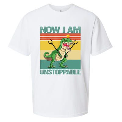 Now I Am Unstoppable TRex Funny Dinosaur Retro Vintage Sueded Cloud Jersey T-Shirt