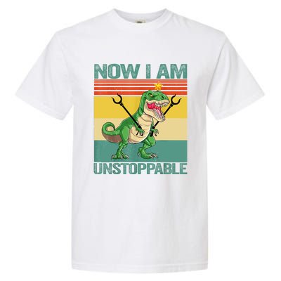 Now I Am Unstoppable TRex Funny Dinosaur Retro Vintage Garment-Dyed Heavyweight T-Shirt