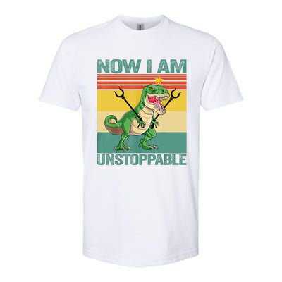 Now I Am Unstoppable TRex Funny Dinosaur Retro Vintage Softstyle CVC T-Shirt