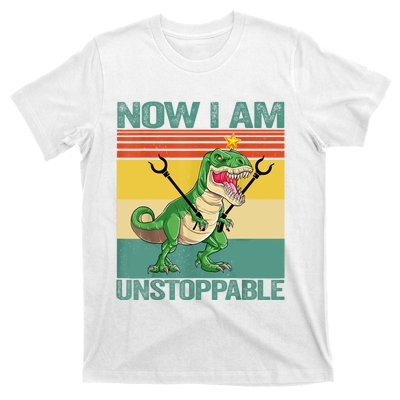 Now I Am Unstoppable TRex Funny Dinosaur Retro Vintage T-Shirt