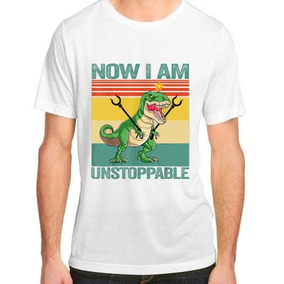 Now I Am Unstoppable TRex Funny Dinosaur Retro Vintage Adult ChromaSoft Performance T-Shirt