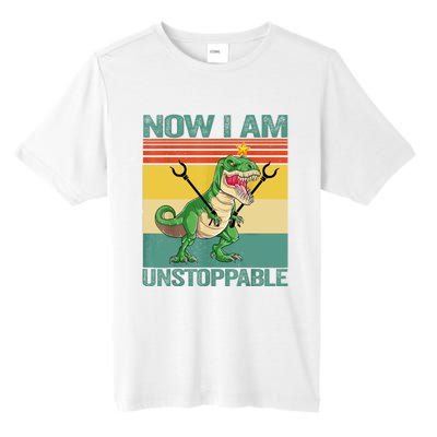 Now I Am Unstoppable TRex Funny Dinosaur Retro Vintage Tall Fusion ChromaSoft Performance T-Shirt