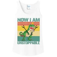 Now I Am Unstoppable TRex Funny Dinosaur Retro Vintage Ladies Essential Tank