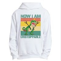 Now I Am Unstoppable TRex Funny Dinosaur Retro Vintage Urban Pullover Hoodie