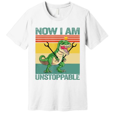 Now I Am Unstoppable TRex Funny Dinosaur Retro Vintage Premium T-Shirt