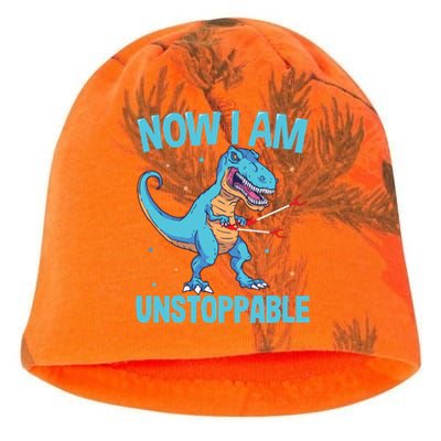 Now I Am Unstoppable Funny Trex Kati - Camo Knit Beanie