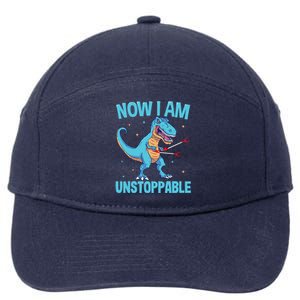 Now I Am Unstoppable Funny Trex 7-Panel Snapback Hat