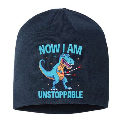 Now I Am Unstoppable Funny Trex Sustainable Beanie