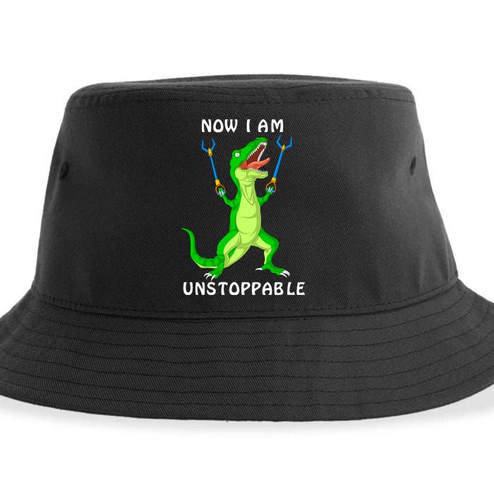 Now I Am Unstoppable Dinosaur Sustainable Bucket Hat