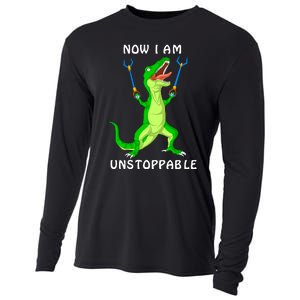 Now I Am Unstoppable Dinosaur Cooling Performance Long Sleeve Crew