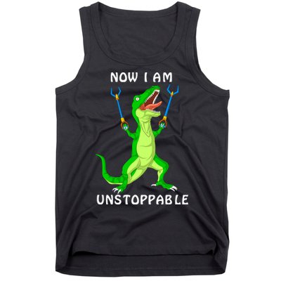 Now I Am Unstoppable Dinosaur Tank Top