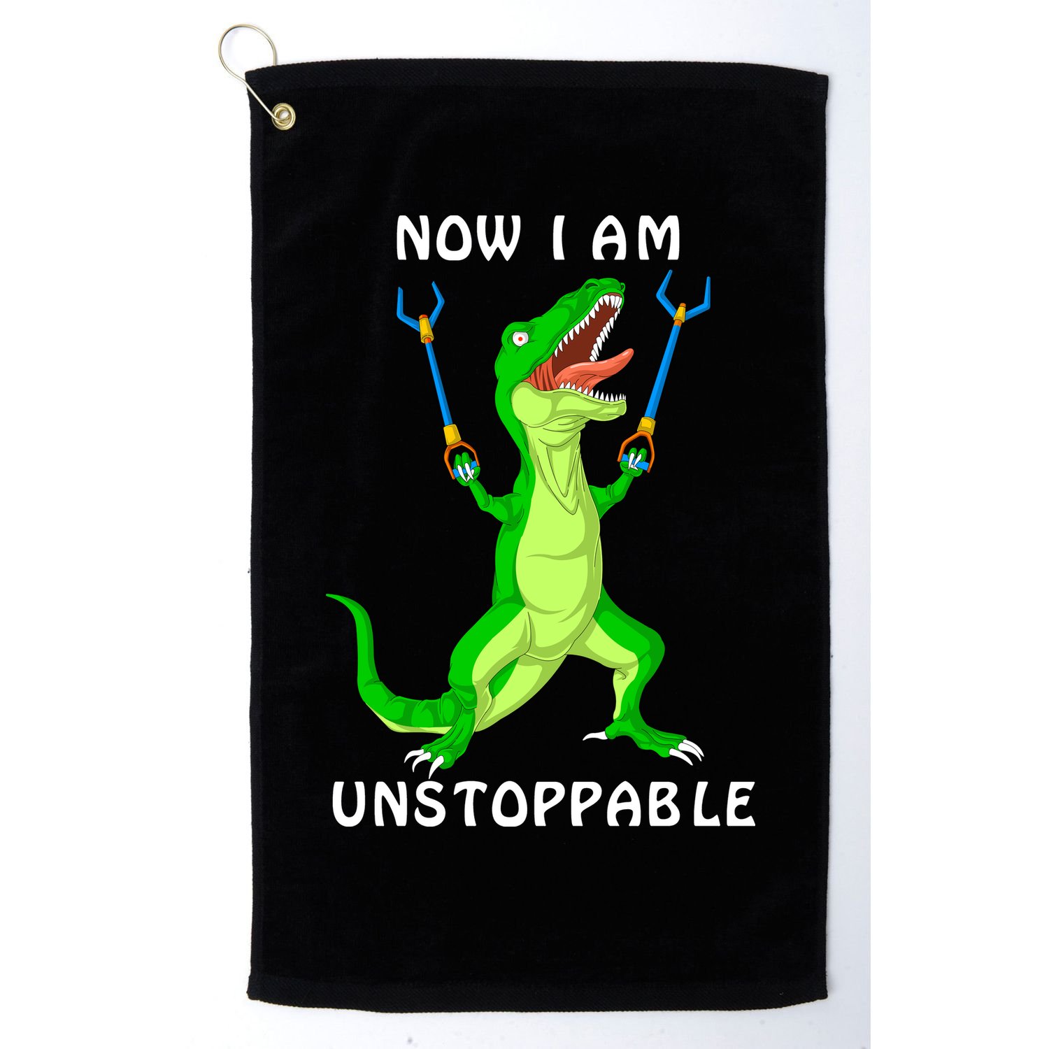 Now I Am Unstoppable Dinosaur Golf Towel