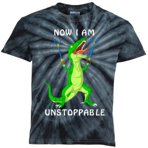 Now I Am Unstoppable Dinosaur Kids Tie-Dye T-Shirt