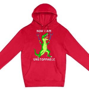 Now I Am Unstoppable Dinosaur Premium Pullover Hoodie