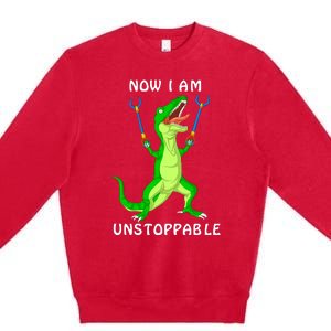 Now I Am Unstoppable Dinosaur Premium Crewneck Sweatshirt