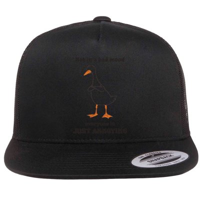 Not In A Bad Mood Everyone Annoying Funny Retro Silly Goose Flat Bill Trucker Hat