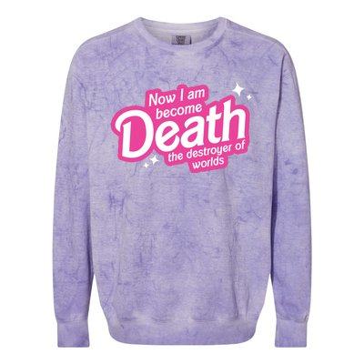 Now I Am Become Death The Destroyer Of Worlds Colorblast Crewneck Sweatshirt