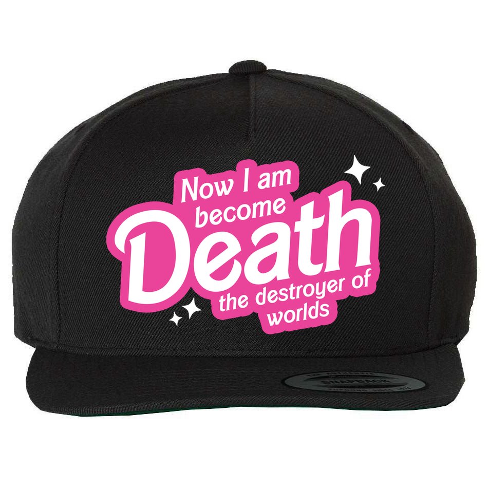 Now I Am Become Death The Destroyer Of Worlds Wool Snapback Cap