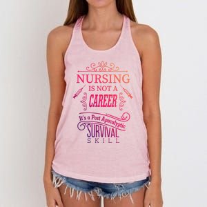 Nursing Is A Post Apocalyptic Survival Skill Funny Gift Women's Knotted Racerback Tank