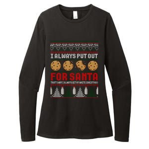 Naughty I Always Put Out For Santa Christmas Ugly Sweater Gift Womens CVC Long Sleeve Shirt