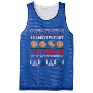 Naughty I Always Put Out For Santa Christmas Ugly Sweater Gift Mesh Reversible Basketball Jersey Tank