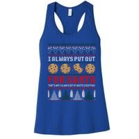 Naughty I Always Put Out For Santa Christmas Ugly Sweater Gift Women's Racerback Tank