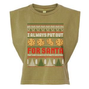 Naughty I Always Put Out For Santa Christmas Ugly Sweater Gift Garment-Dyed Women's Muscle Tee