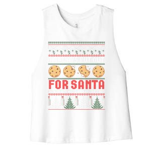 Naughty I Always Put Out For Santa Christmas Ugly Sweater Gift Women's Racerback Cropped Tank