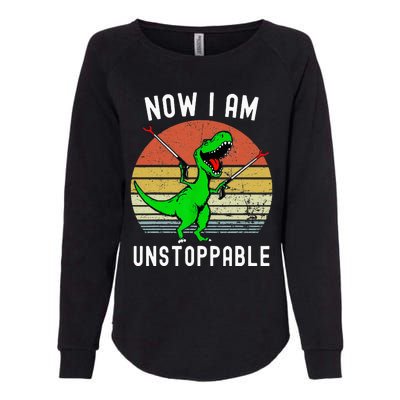 Now I Am Unstoppable Trex Womens California Wash Sweatshirt