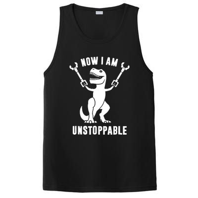 Now I Am Unstoppable Funny T Rex PosiCharge Competitor Tank