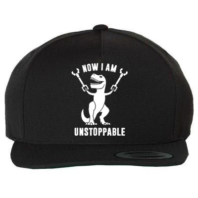 Now I Am Unstoppable Funny T Rex Wool Snapback Cap