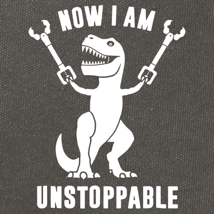 Now I Am Unstoppable Funny T Rex Cotton Canvas Backpack