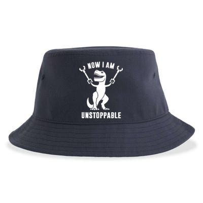 Now I Am Unstoppable Funny T Rex Sustainable Bucket Hat