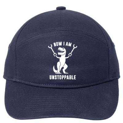 Now I Am Unstoppable Funny T Rex 7-Panel Snapback Hat