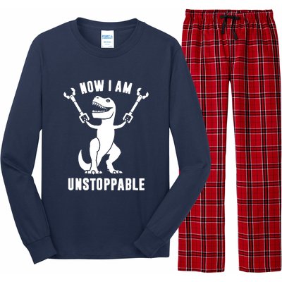 Now I Am Unstoppable Funny T Rex Long Sleeve Pajama Set