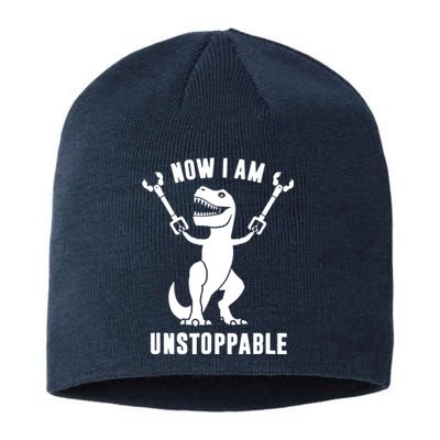 Now I Am Unstoppable Funny T Rex Sustainable Beanie