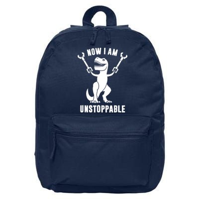 Now I Am Unstoppable Funny T Rex 16 in Basic Backpack