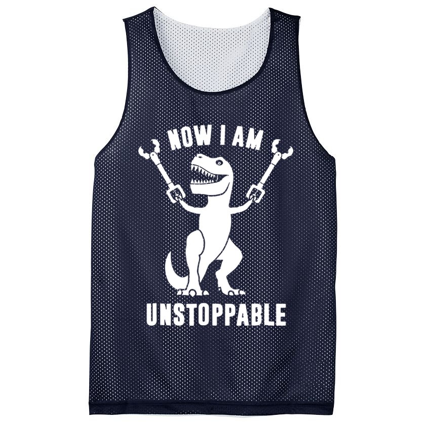 Now I Am Unstoppable Funny T Rex Mesh Reversible Basketball Jersey Tank