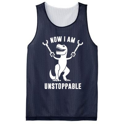 Now I Am Unstoppable Funny T Rex Mesh Reversible Basketball Jersey Tank