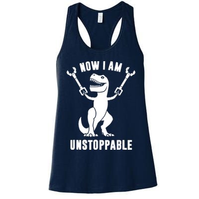 Now I Am Unstoppable Funny T Rex Womens Tank Top