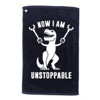 Now I Am Unstoppable Funny T Rex Golf Towel