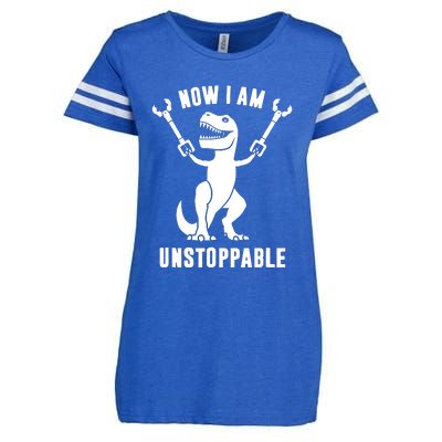 Now I Am Unstoppable Funny T Rex Enza Ladies Jersey Football T-Shirt