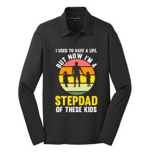 Now I'm A Stepdad Of These Stepdad Gift Silk Touch Performance Long Sleeve Polo