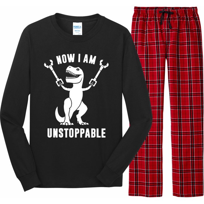 Now I Am Unstoppable Funny TRex Long Sleeve Pajama Set