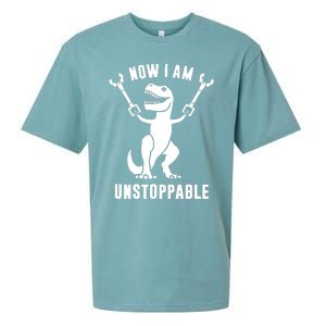 Now I Am Unstoppable Funny TRex Sueded Cloud Jersey T-Shirt